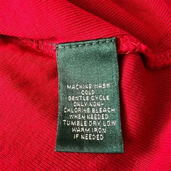 Lauren Ralph Lauren Women's Red Tunic Top L Faux Suede Trim V-Neck - Picture 9 of 13